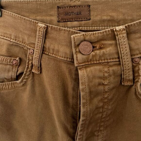 Mother The Tomcat Tan Button Fly Women's Jeans Size 25 Classic Neutral Cropped - Picture 8 of 16